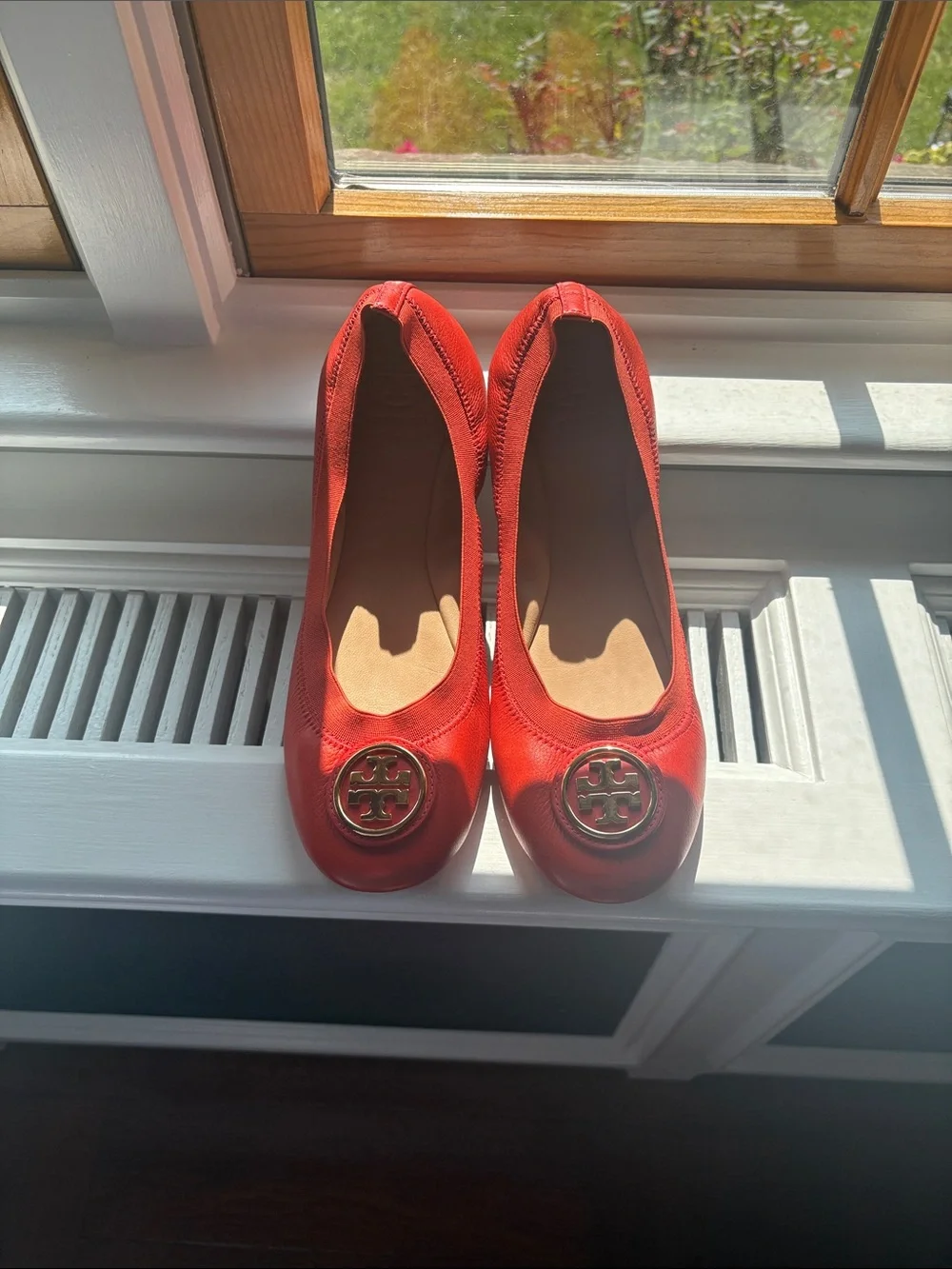 Tory Burch Sedgwick Orange Reva Flats